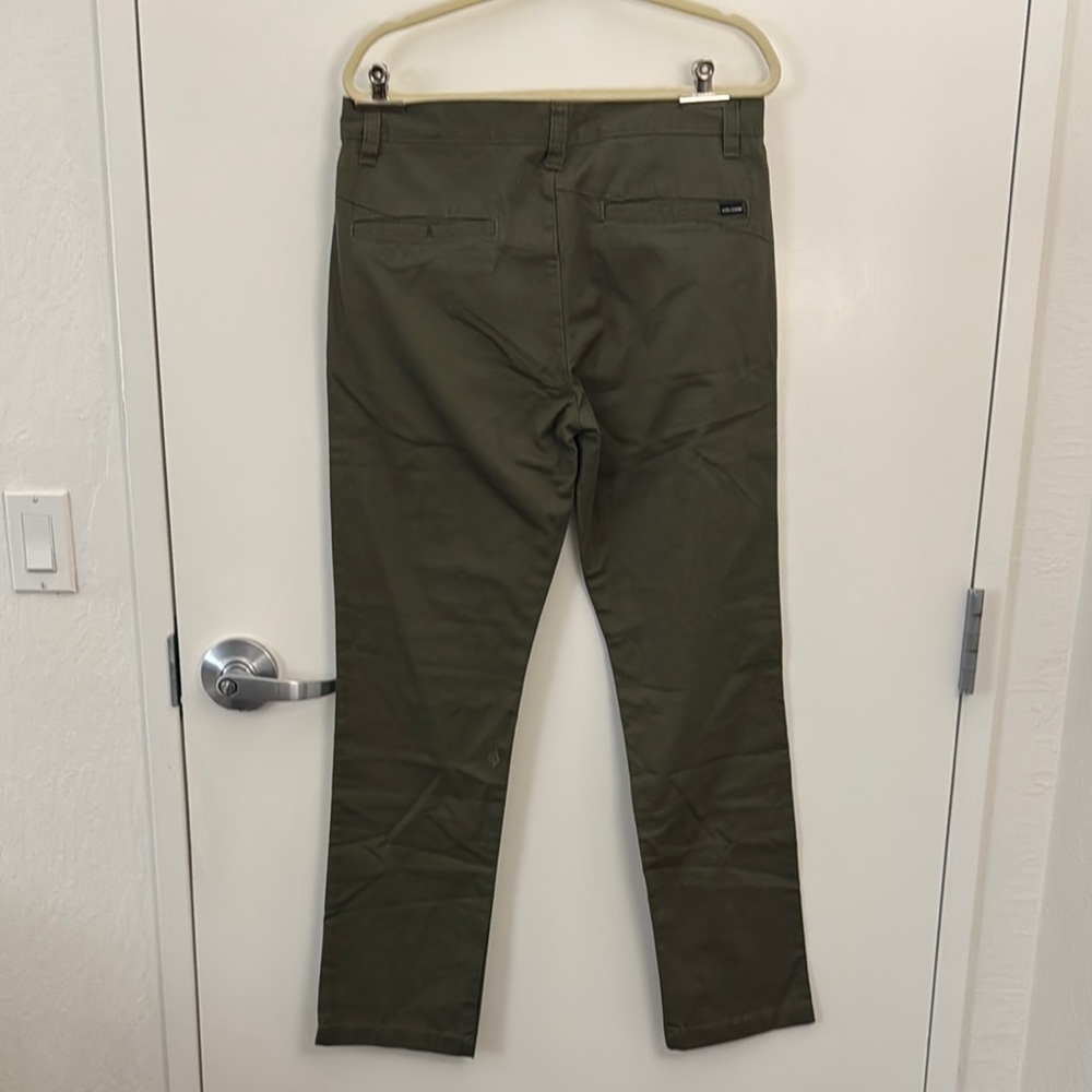 Volcom Green Chinos Slim Fit Modern Style Size 32 - Picture 4 of 7